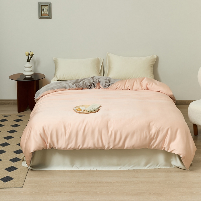 咏绒家纺工厂店 2025新款60S奥地利兰精天丝轻奢系列-单被套（风格二） 月光色-岩石灰