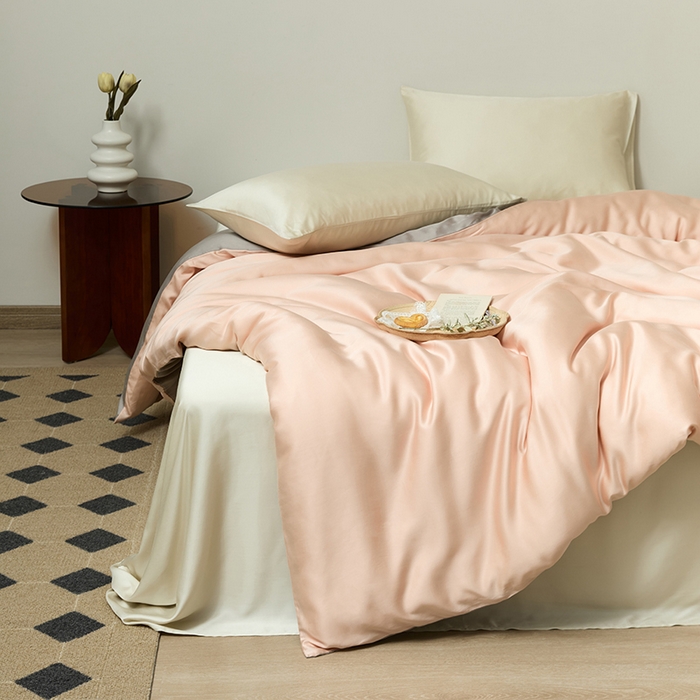 91家纺网 家纺一手货源 找家纺 咏绒家纺工厂店 2025新款60S奥地利兰精天丝轻奢系列-单被套（风格二） 月光色-岩石灰