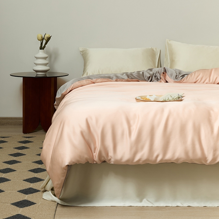 91家纺网 家纺一手货源 找家纺 咏绒家纺工厂店 2025新款60S奥地利兰精天丝轻奢系列-单被套（风格二） 月光色-岩石灰