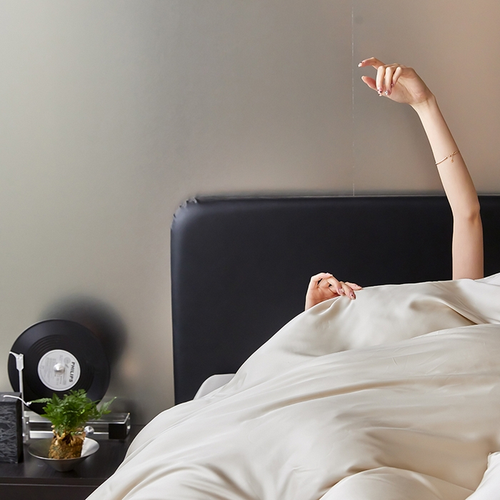 91家纺网 家纺一手货源 找家纺 咏绒家纺工厂店 2025新款60S奥地利兰精天丝轻奢四件套系列（风格二） 极地白