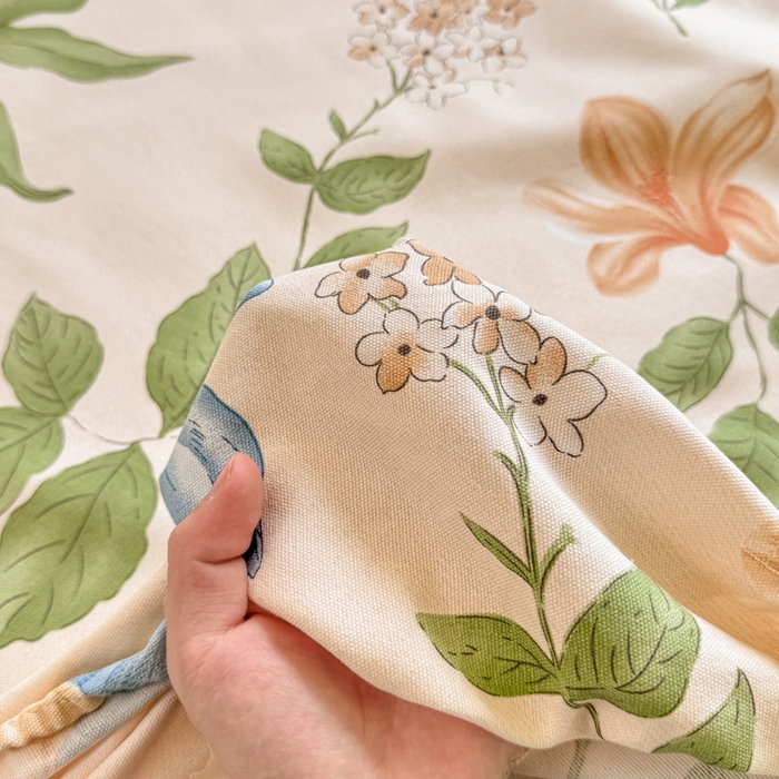 91家纺网 家纺一手货源 找家纺 韩巢家纺 2025新款全棉纯棉田园小清新花卉老粗布席子凉席夏季凉席席子床笠款床套 依恋