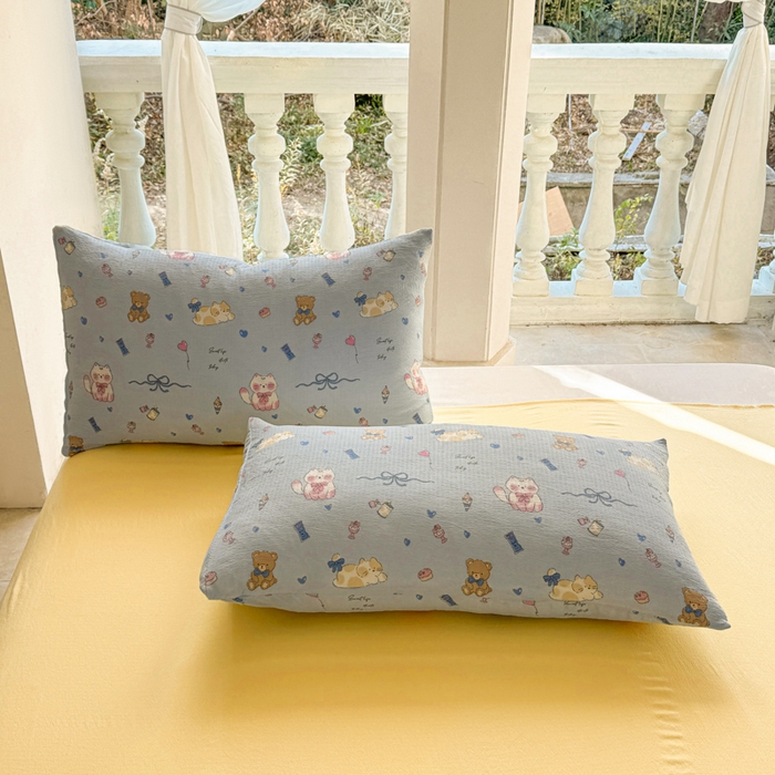 91家纺网 家纺一手货源 找家纺 韩巢家纺 2025新款云感提花双层纱单被套被套单件单品被套-（提供卖家秀） 小猫时光篮