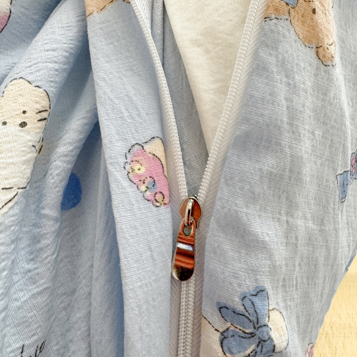 91家纺网 家纺一手货源 找家纺 韩巢家纺 2025新款云感提花双层纱单被套被套单件单品被套-（提供卖家秀） 小猫时光篮