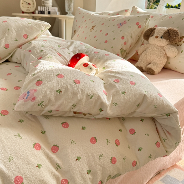 韩巢家纺 2025新款云感提花双层纱单被套被套单件单品被套-（提供卖家秀） 邮一颗草莓