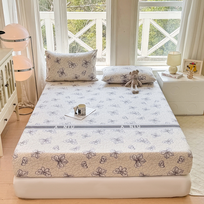 91家纺网 家纺一手货源 找家纺 韩巢家纺 2025新款全棉纯棉田园小清新花卉老粗布席子凉席夏季凉席席子床笠款床套 约定