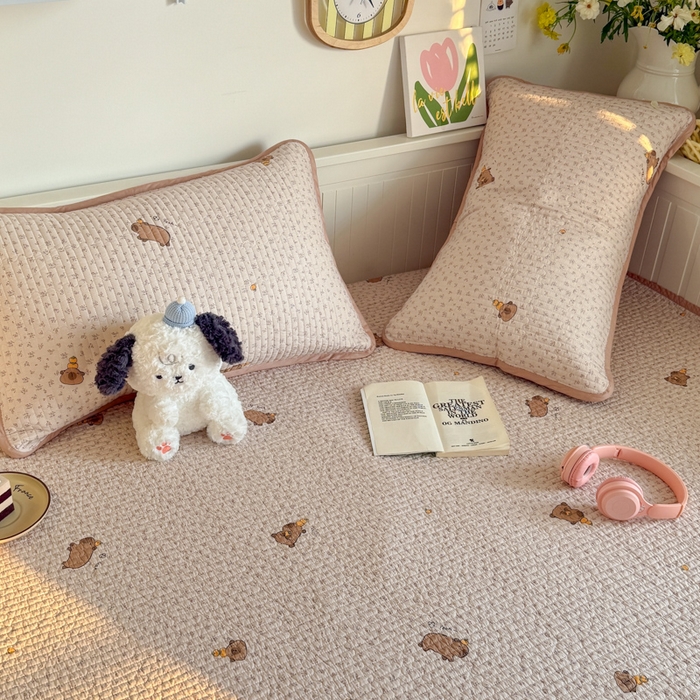 91家纺网 家纺一手货源 找家纺 茉夕家纺 2025新款新疆棉花水洗床盖 调皮巴拉