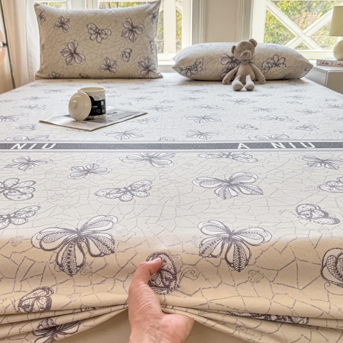 91家纺网 家纺一手货源 找家纺 韩巢家纺 2025新款全棉纯棉田园小清新花卉老粗布席子凉席夏季凉席席子床笠款床套 约定