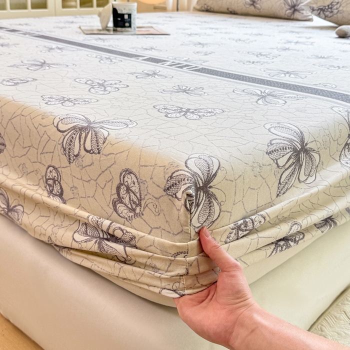 91家纺网 家纺一手货源 找家纺 韩巢家纺 2025新款全棉纯棉田园小清新花卉老粗布席子凉席夏季凉席席子床笠款床套 约定