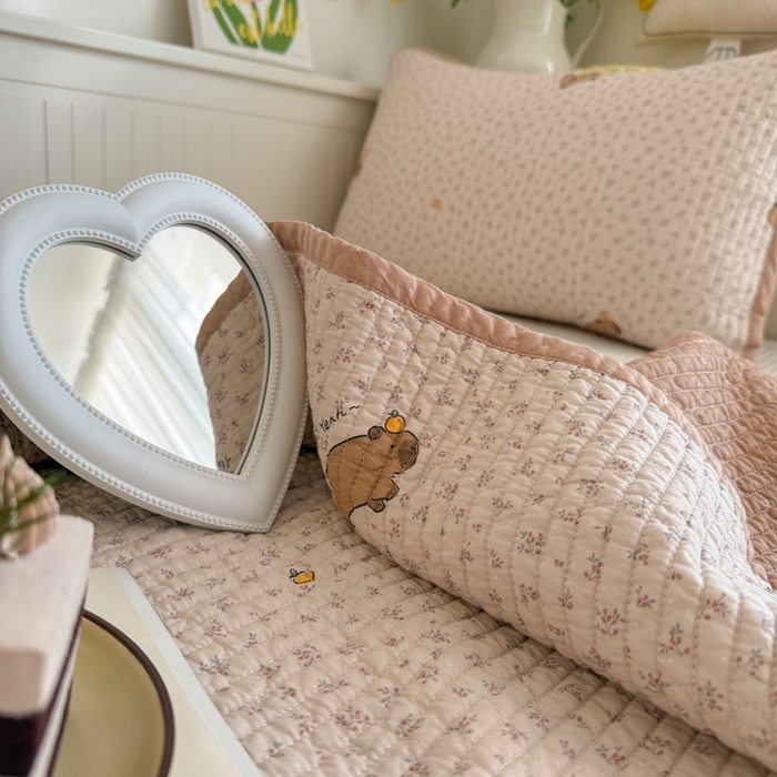 91家纺网 家纺一手货源 找家纺 茉夕家纺 2025新款新疆棉花水洗床盖 调皮巴拉