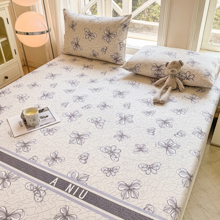 91家纺网 家纺一手货源 找家纺 韩巢家纺 2025新款全棉纯棉田园小清新花卉老粗布席子凉席夏季凉席席子床笠款床套 约定