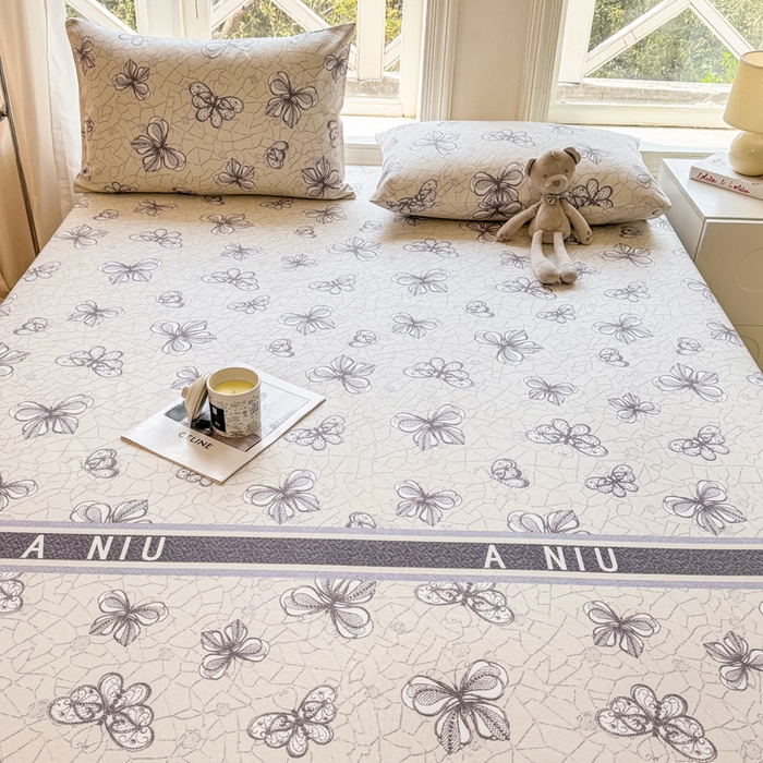 91家纺网 家纺一手货源 找家纺 韩巢家纺 2025新款全棉纯棉田园小清新花卉老粗布席子凉席夏季凉席席子床笠款床套 约定