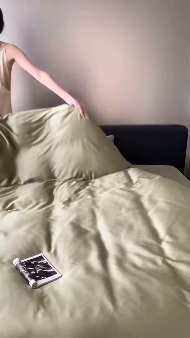 91家纺网 家纺一手货源 找家纺 咏绒家纺工厂店 2025新款60S奥地利兰精天丝轻奢四件套系列（风格二） 欧芹绿