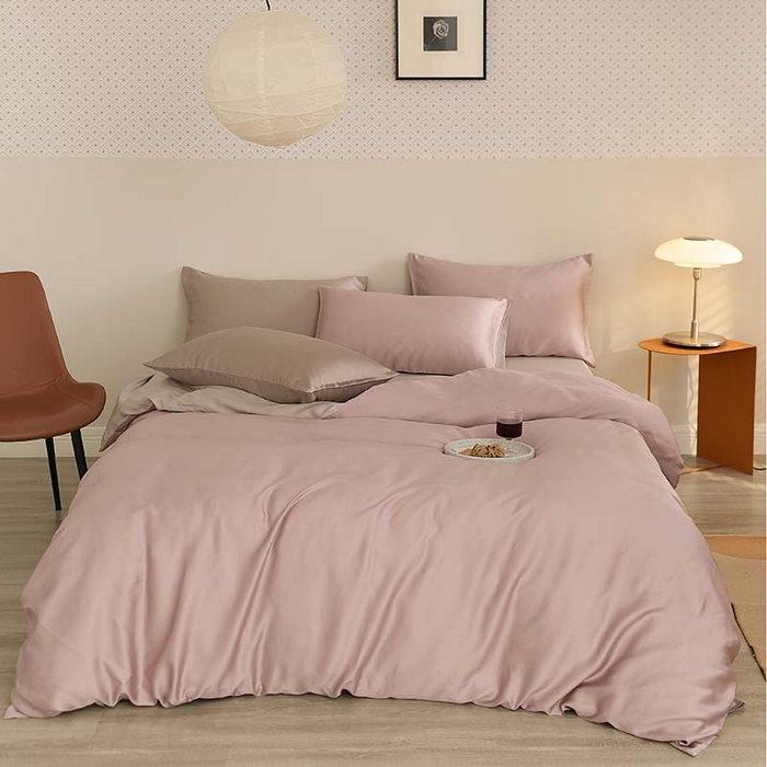 91家纺网 家纺一手货源 找家纺 咏绒家纺工厂店 2025新款60S奥地利兰精天丝轻奢系列（风格三） 满天星紫-曙光银