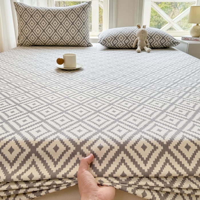 91家纺网 家纺一手货源 找家纺 韩巢家纺 2025新款全棉纯棉田园小清新花卉老粗布席子凉席夏季凉席席子床笠款床套 致青春