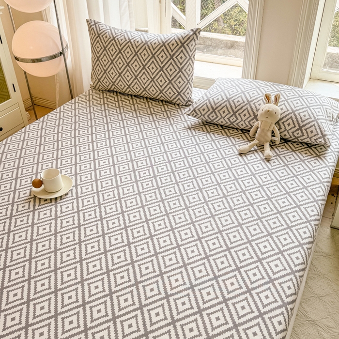 91家纺网 家纺一手货源 找家纺 韩巢家纺 2025新款全棉纯棉田园小清新花卉老粗布席子凉席夏季凉席席子床笠款床套 致青春