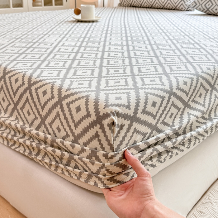 91家纺网 家纺一手货源 找家纺 韩巢家纺 2025新款全棉纯棉田园小清新花卉老粗布席子凉席夏季凉席席子床笠款床套 致青春