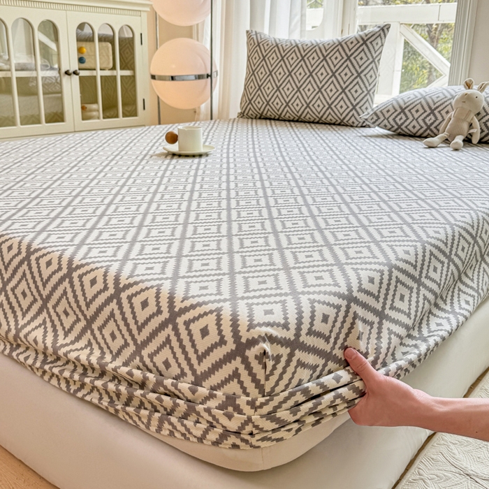 91家纺网 家纺一手货源 找家纺 韩巢家纺 2025新款全棉纯棉田园小清新花卉老粗布席子凉席夏季凉席席子床笠款床套 致青春