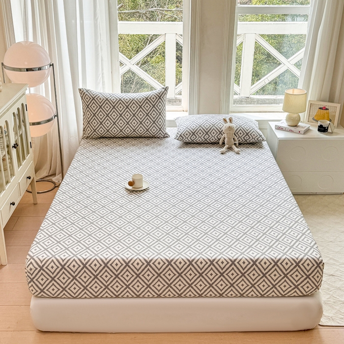 91家纺网 家纺一手货源 找家纺 韩巢家纺 2025新款全棉纯棉田园小清新花卉老粗布席子凉席夏季凉席席子床笠款床套 致青春