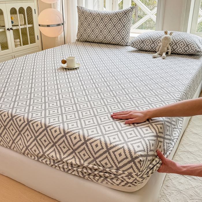 91家纺网 家纺一手货源 找家纺 韩巢家纺 2025新款全棉纯棉田园小清新花卉老粗布席子凉席夏季凉席席子床笠款床套 致青春