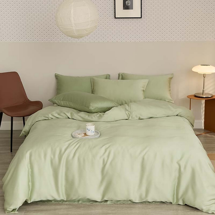 91家纺网 家纺一手货源 找家纺 咏绒家纺工厂店 2025新款60S奥地利兰精天丝轻奢系列（风格三） 嫩芽绿