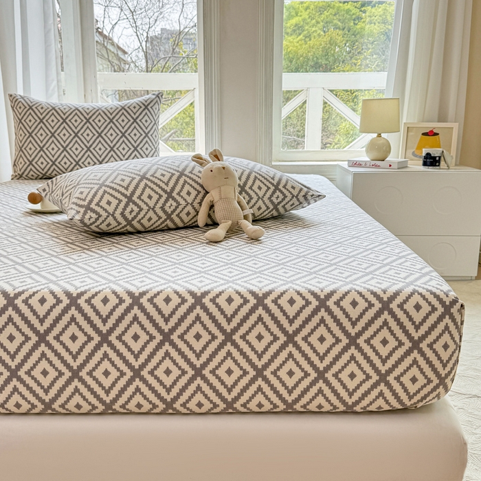 91家纺网 家纺一手货源 找家纺 韩巢家纺 2025新款全棉纯棉田园小清新花卉老粗布席子凉席夏季凉席席子床笠款床套 致青春