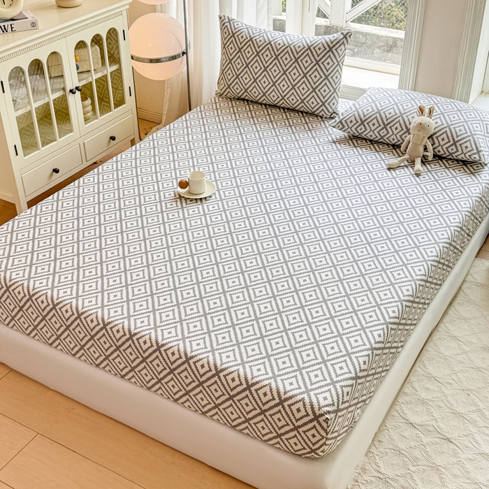 91家纺网 家纺一手货源 找家纺 韩巢家纺 2025新款全棉纯棉田园小清新花卉老粗布席子凉席夏季凉席席子床笠款床套 致青春