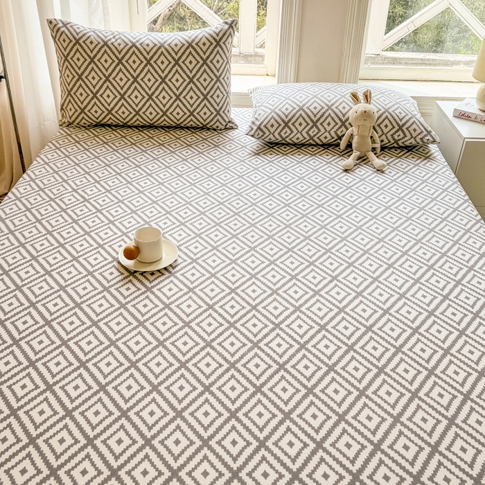 91家纺网 家纺一手货源 找家纺 韩巢家纺 2025新款全棉纯棉田园小清新花卉老粗布席子凉席夏季凉席席子床笠款床套 致青春