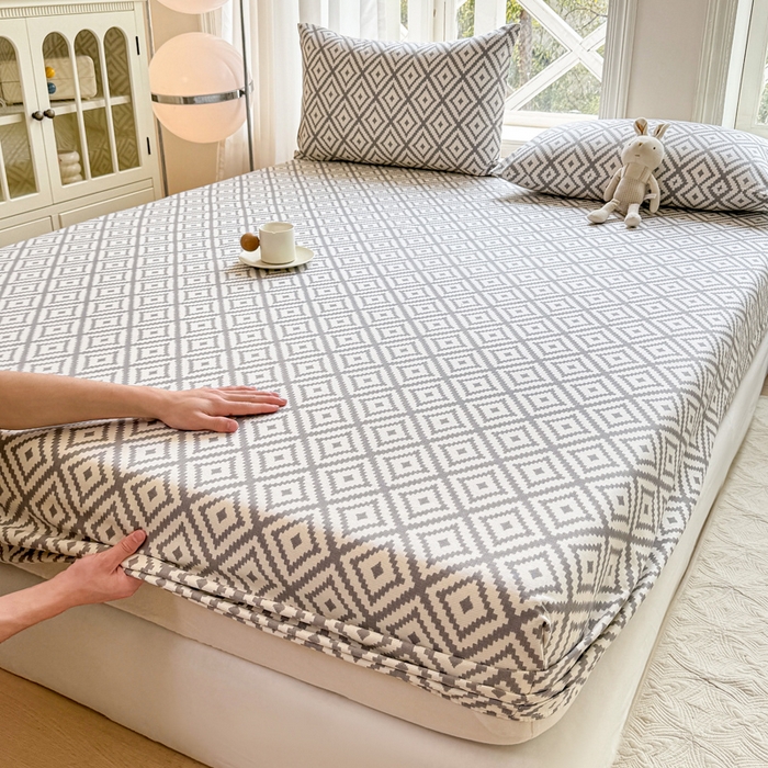 91家纺网 家纺一手货源 找家纺 韩巢家纺 2025新款全棉纯棉田园小清新花卉老粗布席子凉席夏季凉席席子床笠款床套 致青春