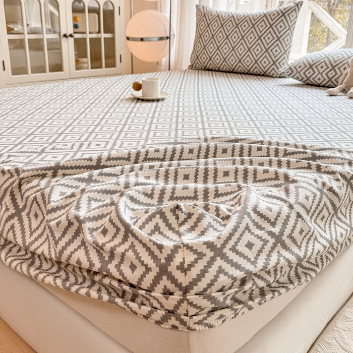 91家纺网 家纺一手货源 找家纺 韩巢家纺 2025新款全棉纯棉田园小清新花卉老粗布席子凉席夏季凉席席子床笠款床套 致青春