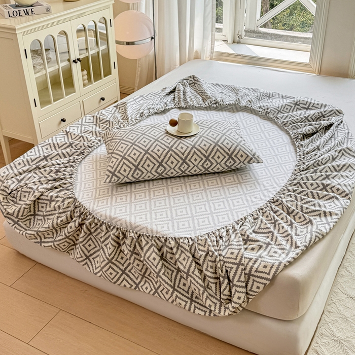 91家纺网 家纺一手货源 找家纺 韩巢家纺 2025新款全棉纯棉田园小清新花卉老粗布席子凉席夏季凉席席子床笠款床套 致青春