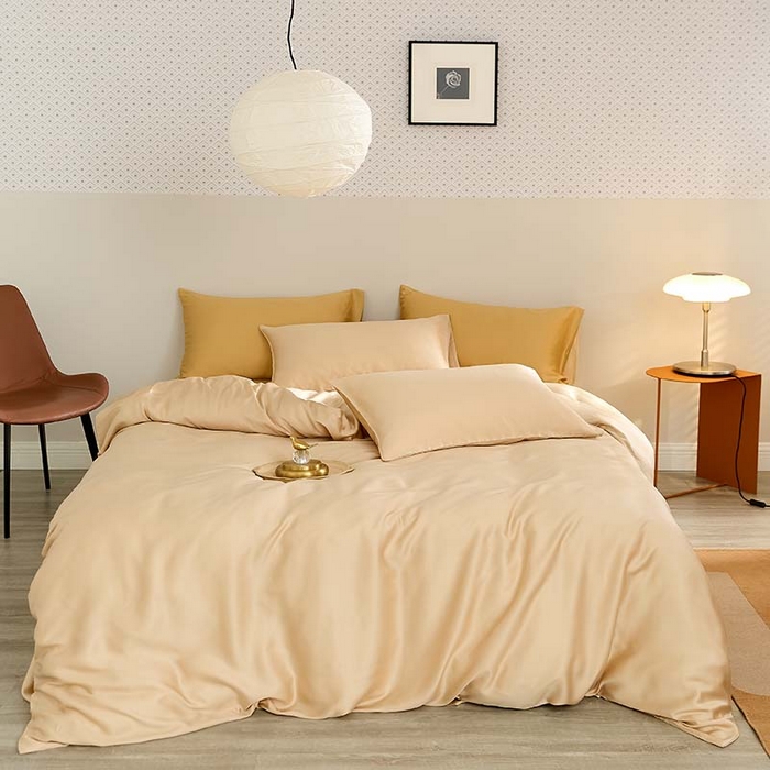 91家纺网 家纺一手货源 找家纺 咏绒家纺工厂店 2025新款60S奥地利兰精天丝轻奢系列（风格三） 沙茶色