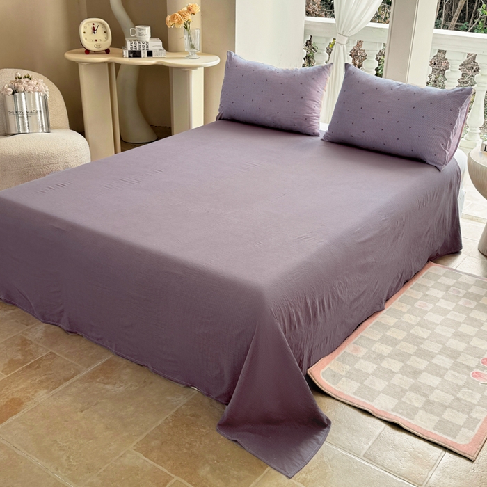 91家纺网 家纺一手货源 找家纺 韩巢家纺 2025新款云感提花双层纱单被套被套单件单品被套-（提供卖家秀） 紫倾心