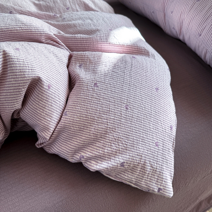 91家纺网 家纺一手货源 找家纺 韩巢家纺 2025新款云感提花双层纱单被套被套单件单品被套-（提供卖家秀） 紫倾心