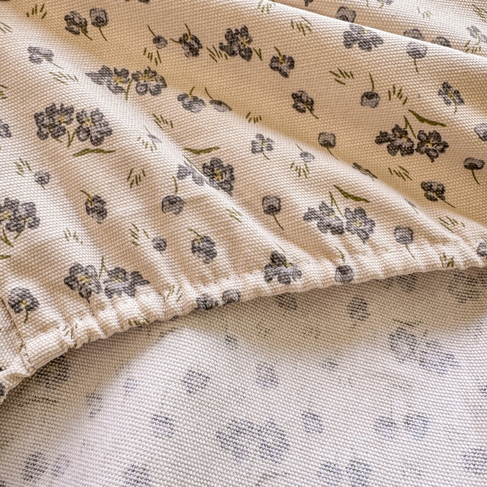 91家纺网 家纺一手货源 找家纺 韩巢家纺 2025新款全棉纯棉田园小清新花卉老粗布席子凉席夏季凉席席子床笠款床套 紫韵