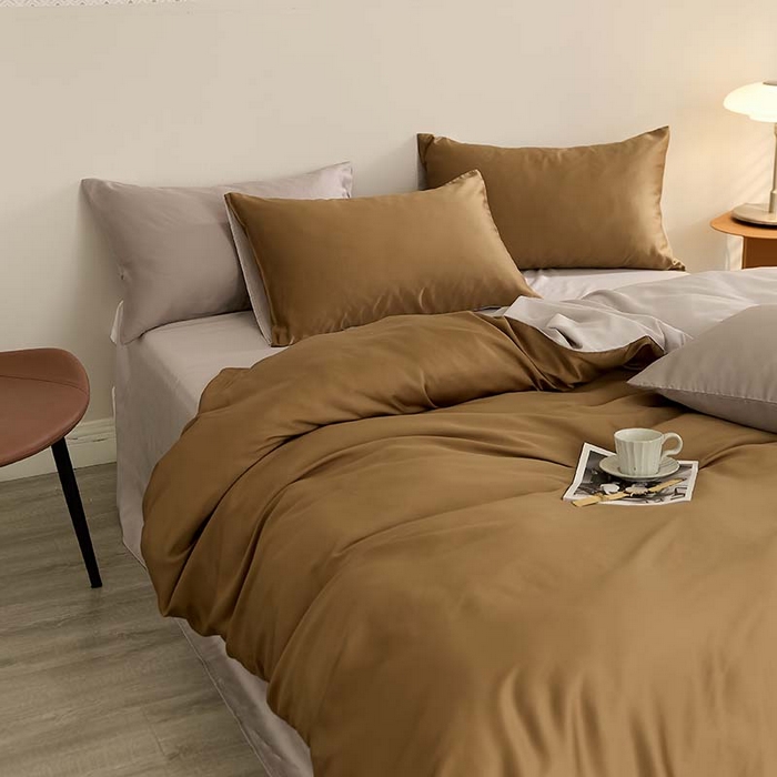 91家纺网 家纺一手货源 找家纺 咏绒家纺工厂店 2025新款60S奥地利兰精天丝轻奢系列（风格三） 敦煌色-曙光银