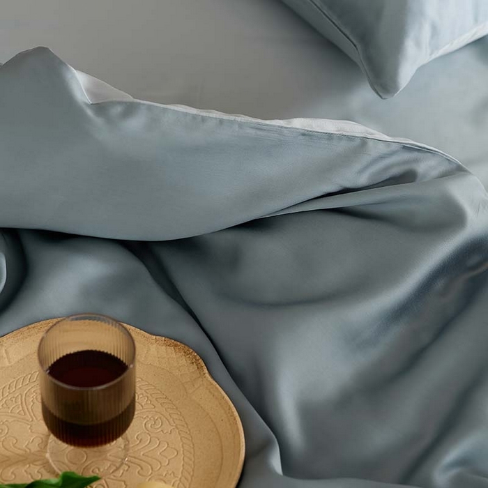 91家纺网 家纺一手货源 找家纺 咏绒家纺工厂店 2025新款60S奥地利兰精天丝轻奢系列（风格三） 灰蓝色-冰川灰