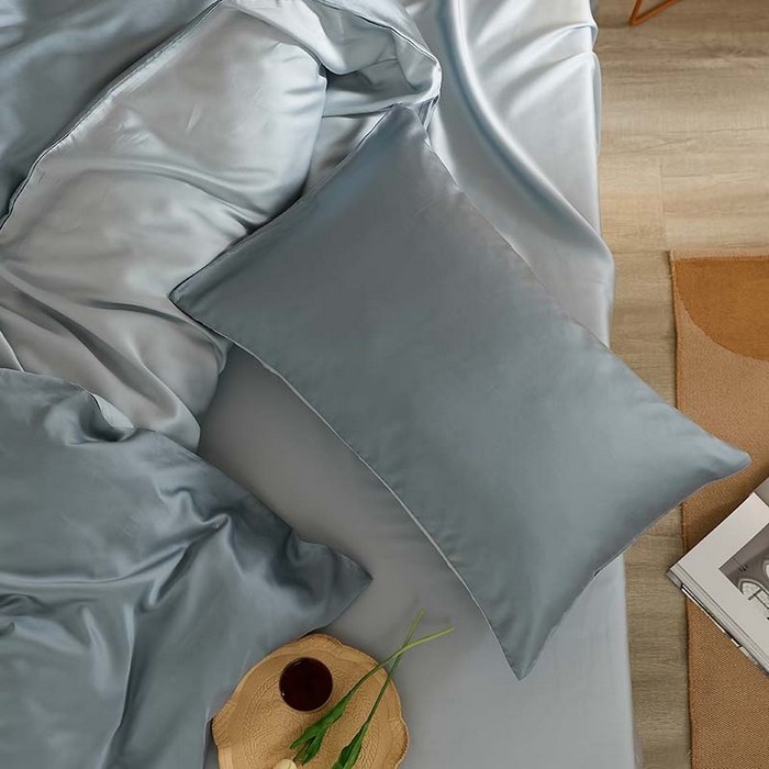 91家纺网 家纺一手货源 找家纺 咏绒家纺工厂店 2025新款60S奥地利兰精天丝轻奢系列（风格三） 灰蓝色-冰川灰