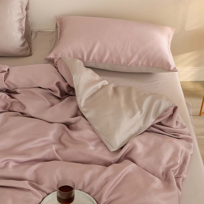 91家纺网 家纺一手货源 找家纺 咏绒家纺工厂店 2025新款60S奥地利兰精天丝轻奢系列（风格三） 满天星紫-曙光银