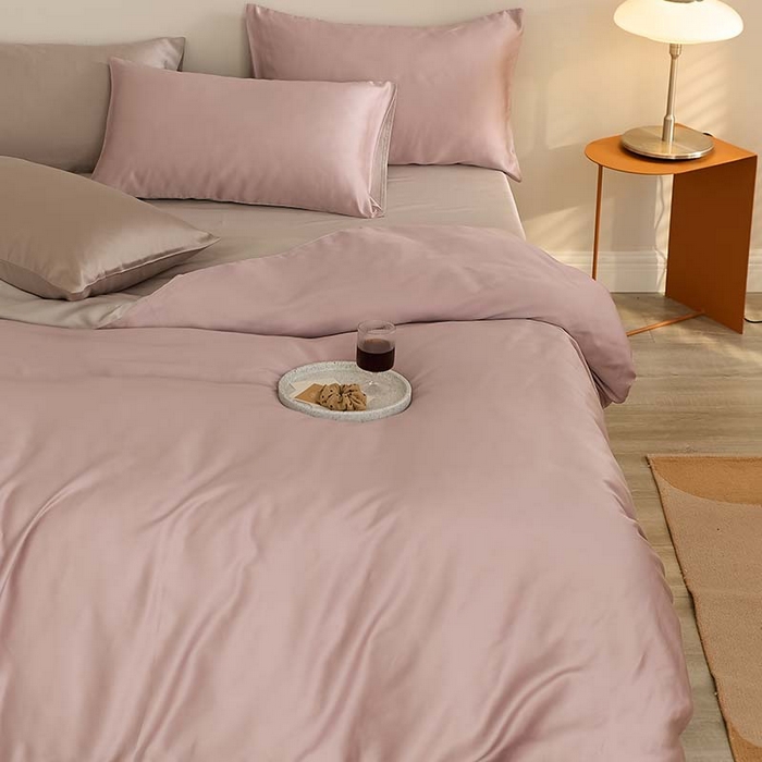 91家纺网 家纺一手货源 找家纺 咏绒家纺工厂店 2025新款60S奥地利兰精天丝轻奢系列（风格三） 满天星紫-曙光银