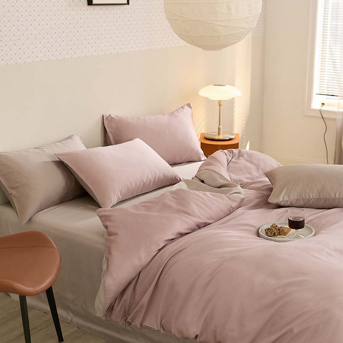 91家纺网 家纺一手货源 找家纺 咏绒家纺工厂店 2025新款60S奥地利兰精天丝轻奢系列（风格三） 满天星紫-曙光银