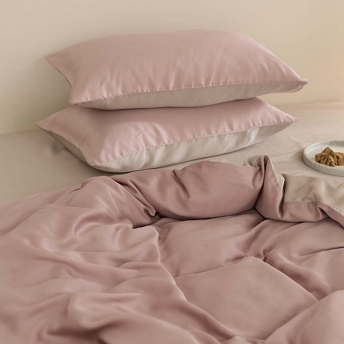 91家纺网 家纺一手货源 找家纺 咏绒家纺工厂店 2025新款60S奥地利兰精天丝轻奢系列（风格三） 满天星紫-曙光银