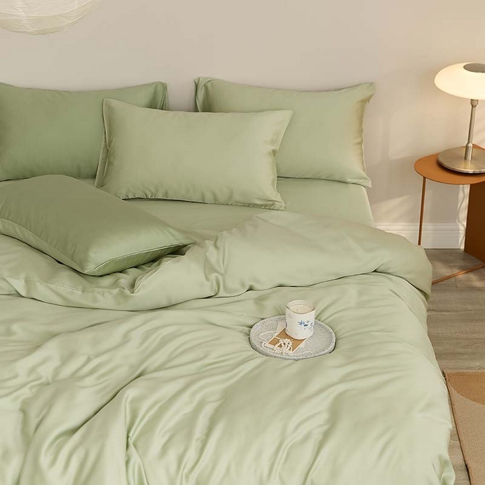 91家纺网 家纺一手货源 找家纺 咏绒家纺工厂店 2025新款60S奥地利兰精天丝轻奢系列（风格三） 嫩芽绿