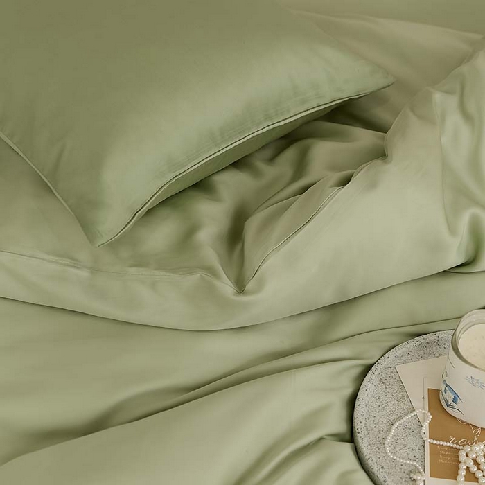 91家纺网 家纺一手货源 找家纺 咏绒家纺工厂店 2025新款60S奥地利兰精天丝轻奢系列（风格三） 嫩芽绿