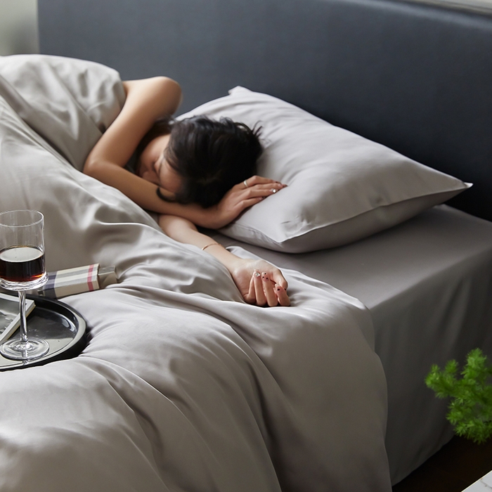 咏绒家纺工厂店 2025新款60S奥地利兰精天丝轻奢四件套系列（风格二） 岩石灰