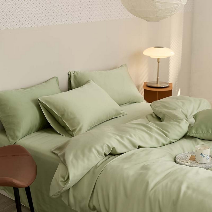 91家纺网 家纺一手货源 找家纺 咏绒家纺工厂店 2025新款60S奥地利兰精天丝轻奢系列（风格三） 嫩芽绿