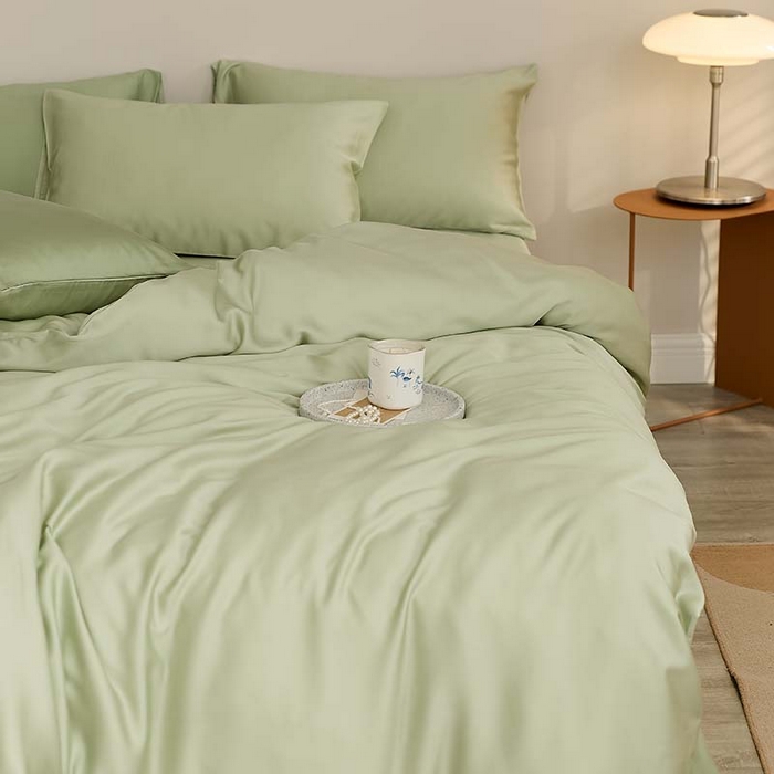 91家纺网 家纺一手货源 找家纺 咏绒家纺工厂店 2025新款60S奥地利兰精天丝轻奢系列（风格三） 嫩芽绿