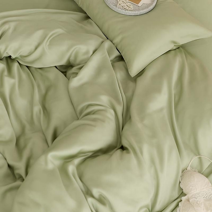 91家纺网 家纺一手货源 找家纺 咏绒家纺工厂店 2025新款60S奥地利兰精天丝轻奢系列（风格三） 嫩芽绿