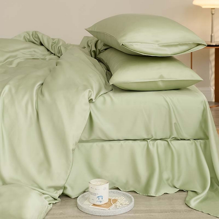 91家纺网 家纺一手货源 找家纺 咏绒家纺工厂店 2025新款60S奥地利兰精天丝轻奢系列（风格三） 嫩芽绿