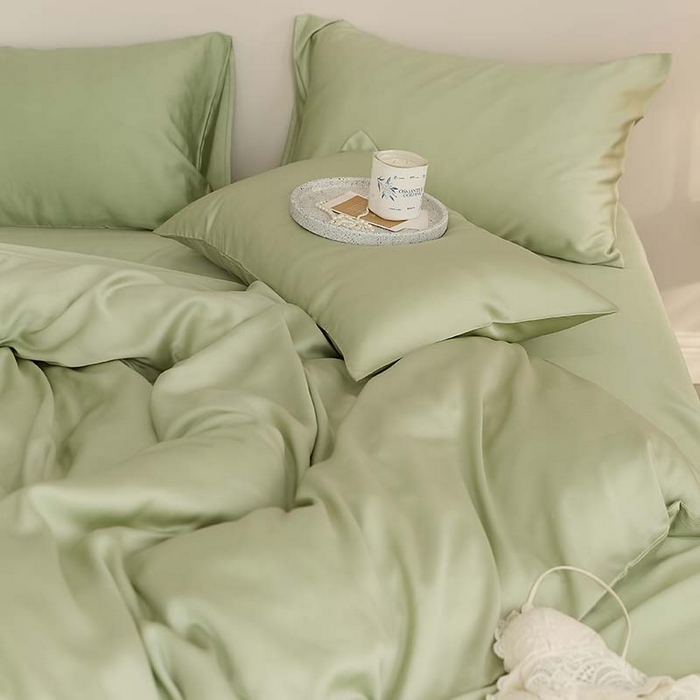 91家纺网 家纺一手货源 找家纺 咏绒家纺工厂店 2025新款60S奥地利兰精天丝轻奢系列（风格三） 嫩芽绿