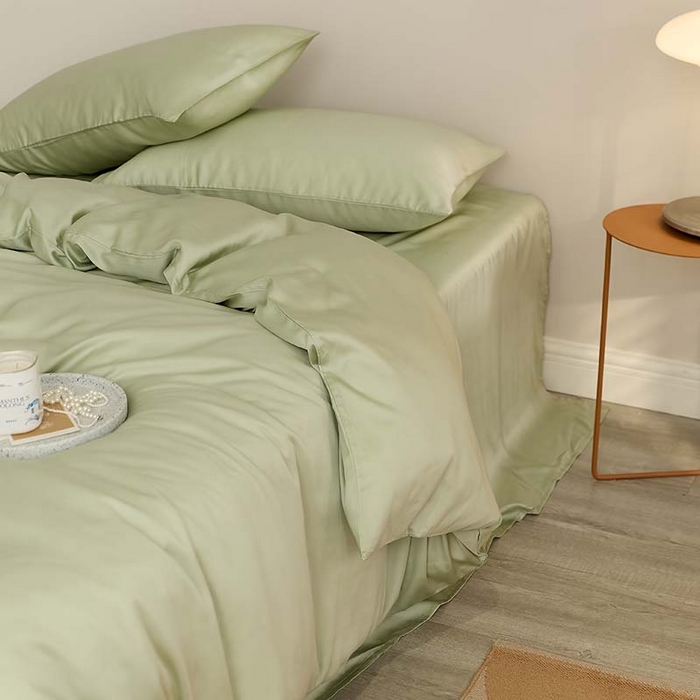 91家纺网 家纺一手货源 找家纺 咏绒家纺工厂店 2025新款60S奥地利兰精天丝轻奢系列（风格三） 嫩芽绿